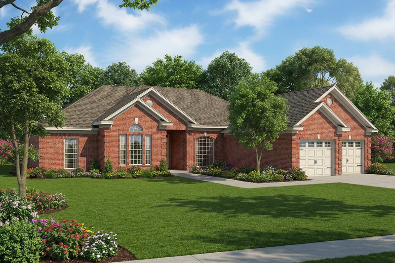 Home Plan - Exterior - Front Elevation 3 for European House Plan #17-157 - 4 bed, 3 bath