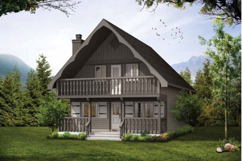 House Blueprint - Cabin Exterior - Front Elevation Plan #47-665