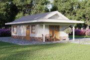 Ranch Style House Plan - 1 Beds 1 Baths 499 Sq/Ft Plan #1106-73 Exterior 
