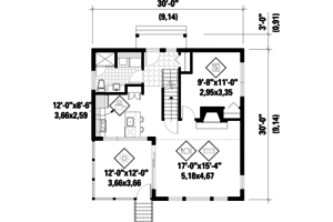 Floor Plan - Main Floor for Contemporary House Plan #25-4599 - 3 bed, 1 bath