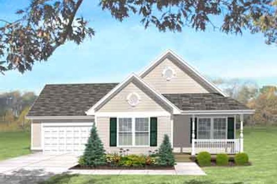 Exterior - Front Elevation for Traditional House Plan #50-272 - 3 bed, 1 bath