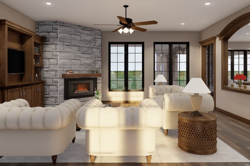 Architectural House Design - Interior - Family Room 3 for European House Plan #17-3328 - 4 bed, 3.5 bath