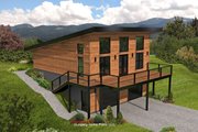 Contemporary Style House Plan - 1 Beds 2 Baths 1000 Sq/Ft Plan #932-798 