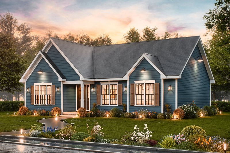 Dream House Plan - Exterior - Front Elevation 3 for Traditional House Plan #54-606 - 3 bed, 2 bath