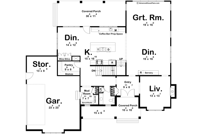 House Blueprint - Floor Plan - Main Floor for Modern House Plan #455-504 - 4 bed, 4 bath