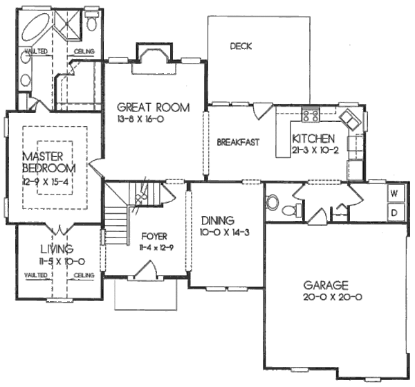 Architectural House Design - Traditional Floor Plan - Main Floor Plan #129-108