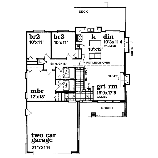Bungalow Floor Plan - Main Floor Plan #47-377