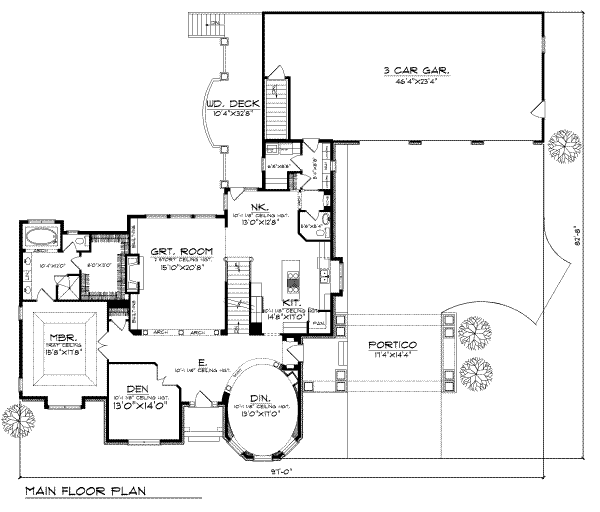 Dream House Plan - Traditional Floor Plan - Main Floor Plan #70-487