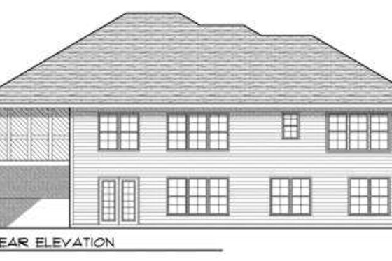 Exterior - Rear Elevation for Ranch House Plan #70-688 - 5 bed, 2.5 bath