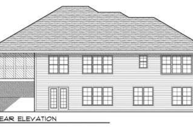 Home Plan - Exterior - Rear Elevation for Ranch House Plan #70-688 - 5 bed, 2.5 bath