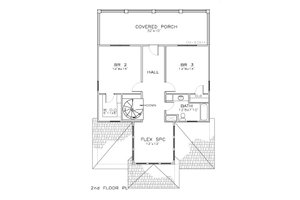 Floor Plan - Upper Floor for Beach House Plan #8-310 - 3 bed, 2.5 bath