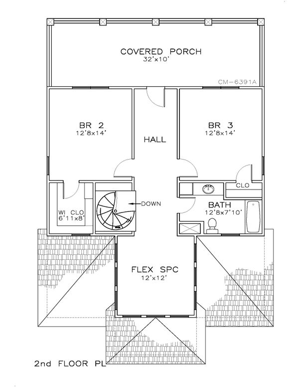Beach Floor Plan - Upper Floor Plan #8-310