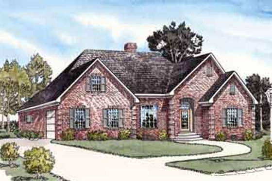 Exterior - Front Elevation for Traditional House Plan #16-279 - 3 bed, 2 bath