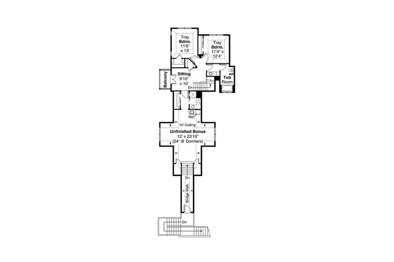 Architectural House Design - Floor Plan - Upper Floor for European House Plan #124-1200 - 4 bed, 5.5 bath