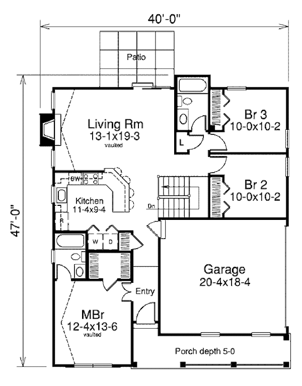 Dream House Plan - Cottage Floor Plan - Main Floor Plan #57-381