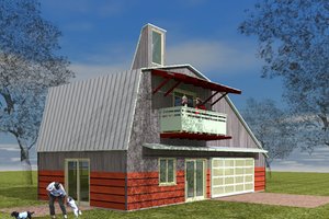 Exterior - Other Elevation 4 for Farmhouse House Plan #450-2 - 1 bed, 1 bath