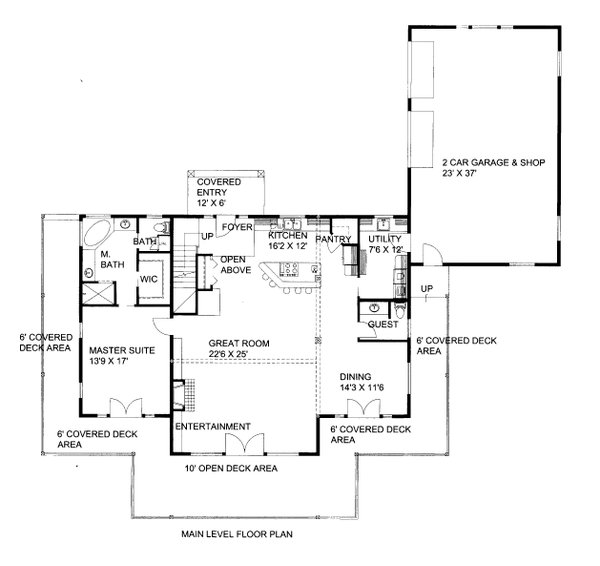 Dream House Plan - Craftsman Floor Plan - Main Floor Plan #117-959