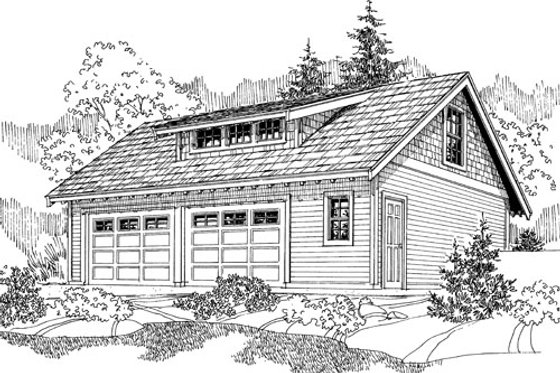 Exterior - Front Elevation 4 for Craftsman House Plan #124-800, 0 bath