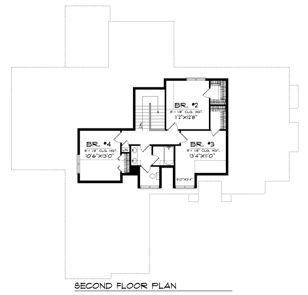 Modern Floor Plan - Upper Floor Plan #70-459
