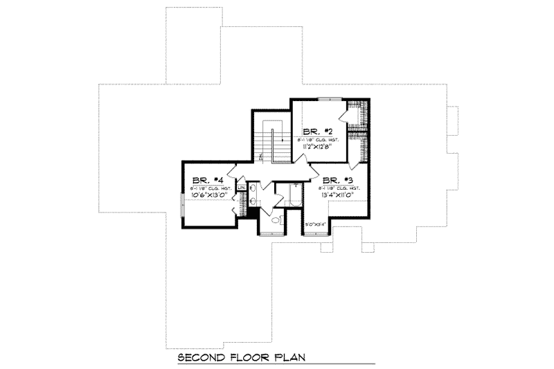 Architectural House Design - Floor Plan - Upper Floor for Modern House Plan #70-459 - 4 bed, 2.5 bath