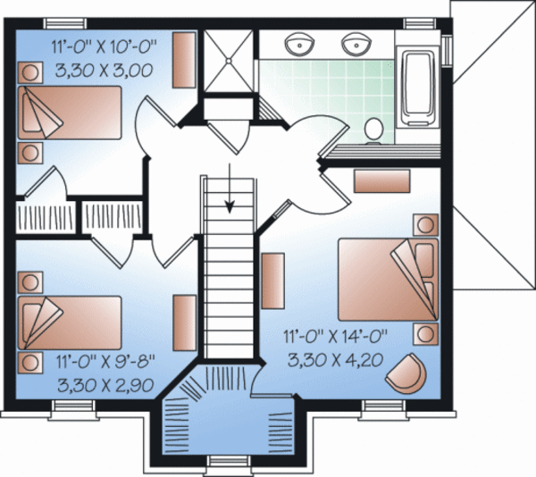 House Plan Design - Country Floor Plan - Upper Floor Plan #23-2194