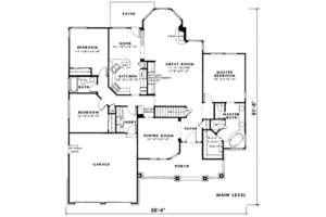 Floor Plan - Main Floor for Traditional House Plan #312-343 - 3 bed, 2 bath