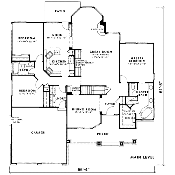 Traditional Floor Plan - Main Floor Plan #312-343