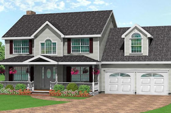 Exterior - Front Elevation for Traditional House Plan #75-160 - 3 bed, 2.5 bath