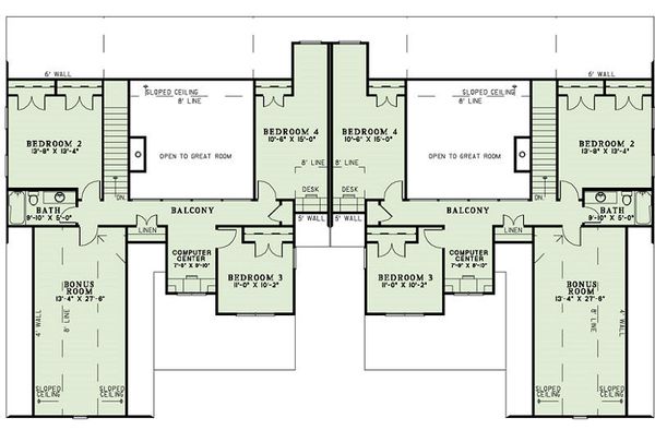House Plan Design - Craftsman Floor Plan - Upper Floor Plan #17-2446