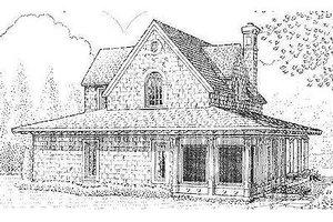 Exterior - Rear Elevation for Farmhouse House Plan #410-123 - 3 bed, 2 bath