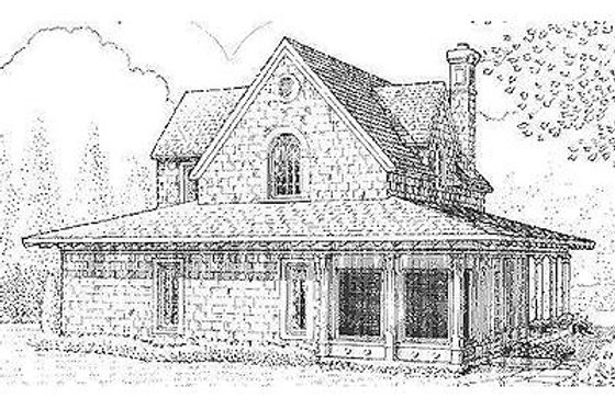 Exterior - Rear Elevation for Farmhouse House Plan #410-123 - 3 bed, 2 bath