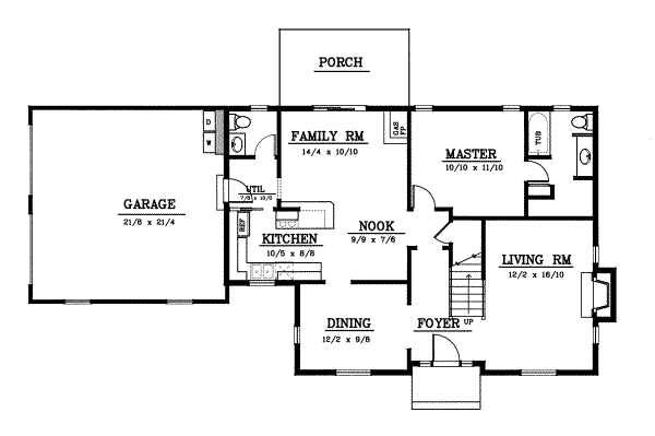 House Blueprint - Colonial Floor Plan - Main Floor Plan #98-207