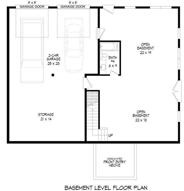 Country Floor Plan - Lower Floor Plan #932-659