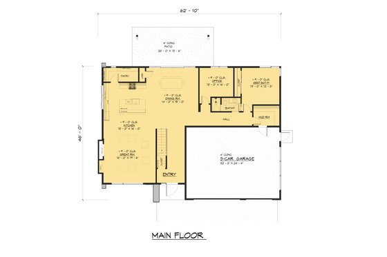 Floor Plan - Main Floor for Modern House Plan #1066-326 - 5 bed, 4 bath