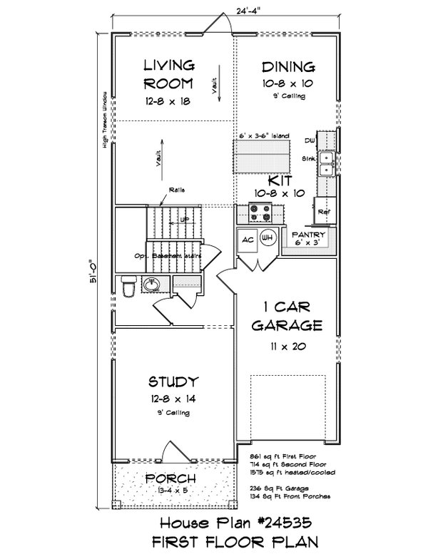 House Blueprint - Cottage Floor Plan - Main Floor Plan #513-2328