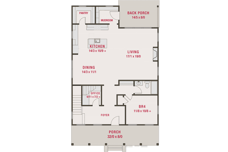 Dream House Plan - Floor Plan - Main Floor for Bungalow House Plan #461-96 - 4 bed, 3 bath