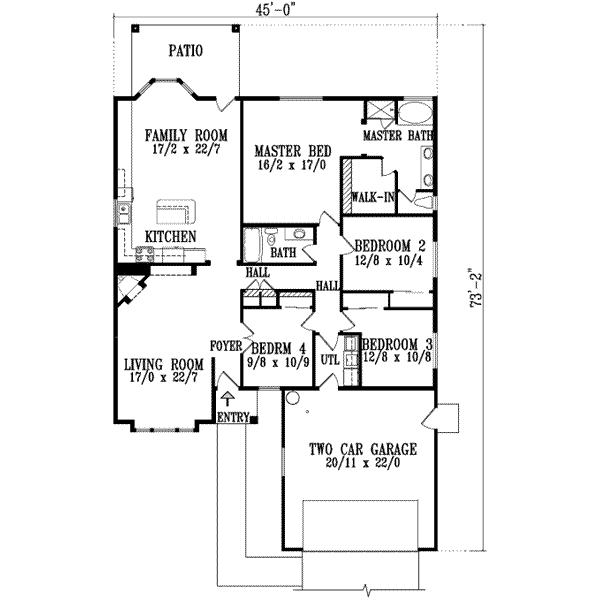 Home Plan - Traditional Floor Plan - Main Floor Plan #1-772