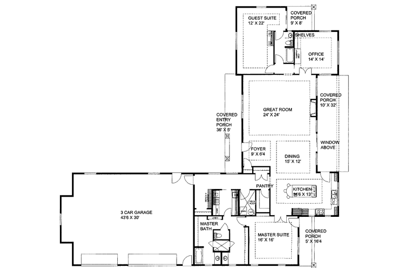 Architectural House Design - Floor Plan - Main Floor for Traditional House Plan #117-727 - 2 bed, 2 bath