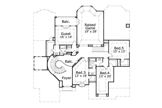 Floor Plan - Upper Floor for Mediterranean House Plan #411-167 - 5 bed, 4.5 bath