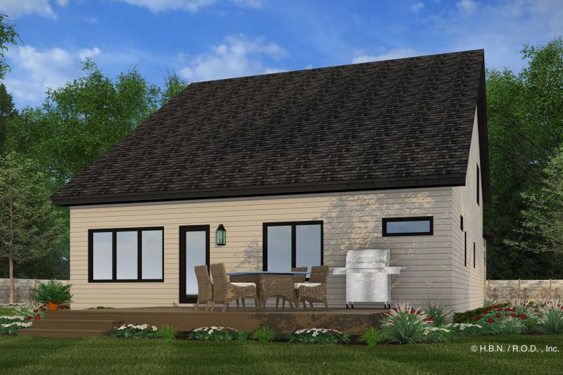 House Plan Design - Exterior - Rear Elevation 1 for Modern House Plan #51-1345 - 3 bed, 2 bath