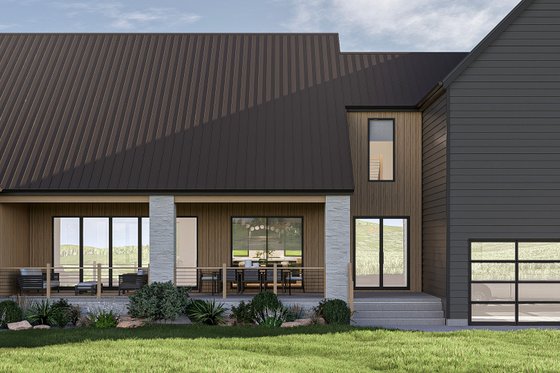 Exterior - Covered Porch for Modern House Plan #455-351 - 4 bed, 3.5 bath
