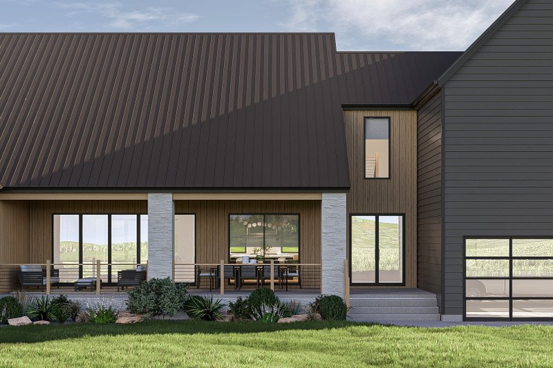 House Plan Design - Exterior - Covered Porch for Modern House Plan #455-351 - 4 bed, 3.5 bath