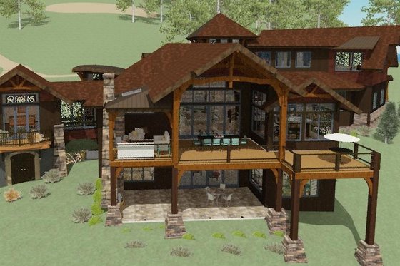 Exterior - Rear Elevation for Modern House Plan #921-33 - 4 bed, 3.5 bath