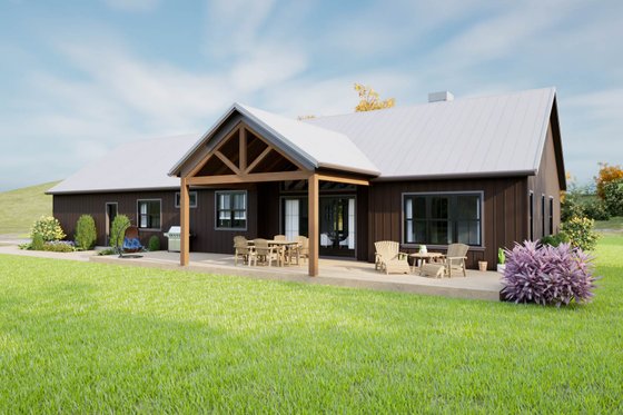 Exterior - Rear Elevation for Barndominium House Plan #48-1200 - 3 bed, 2.5 bath