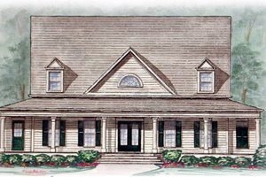 Country Exterior - Front Elevation Plan #54-116