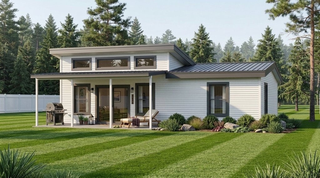 Exterior - Front Elevation 2 for Contemporary House Plan #1064-379 - 1 bed, 1 bath