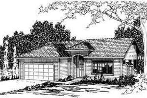 Ranch Exterior - Front Elevation Plan #124-182