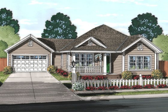 Exterior - Front Elevation 3 for Traditional House Plan #513-2070 - 4 bed, 2 bath
