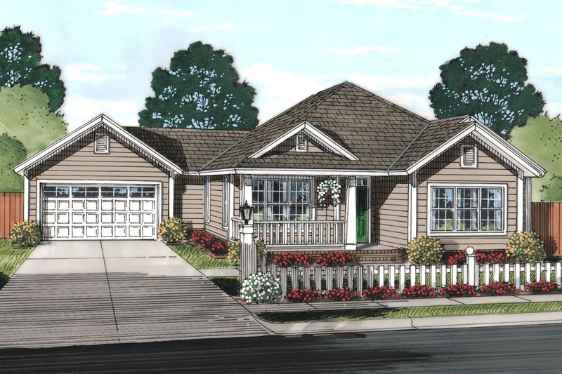 House Blueprint - Exterior - Front Elevation 3 for Traditional House Plan #513-2070 - 4 bed, 2 bath