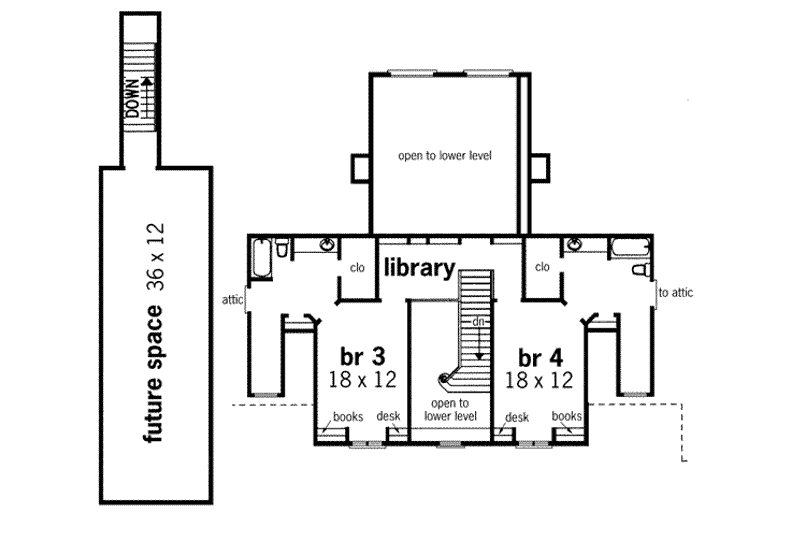 Home Plan - Floor Plan - Upper Floor for European House Plan #45-177 - 4 bed, 5.5 bath